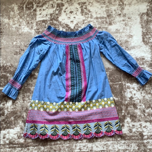 Red Carter off the shoulder embroidered dress - Picture 2 of 5